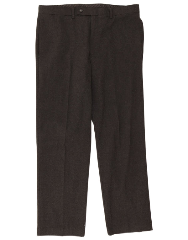 Pantaloni de costum drepți Calvin Klein pentru bărbați L34 L29 poliester gri