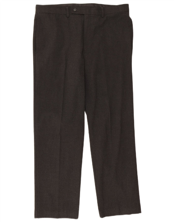 Pantaloni de costum drepți Calvin Klein pentru bărbați L34 L29 poliester gri