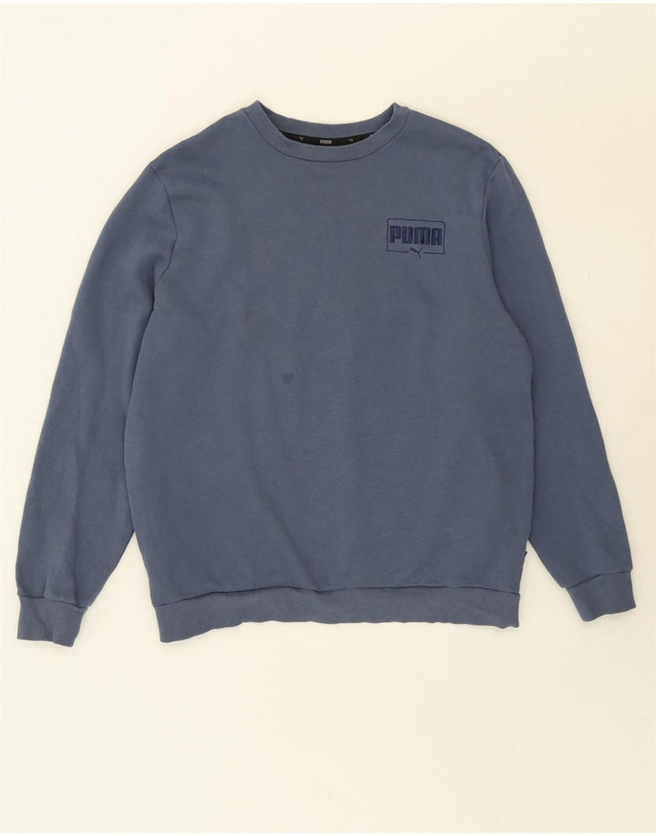 PUMA Mens Sweatshirt Jumper Large Blue Cotton Vintage Puma and Second-Hand Puma from Messina Hembry 
