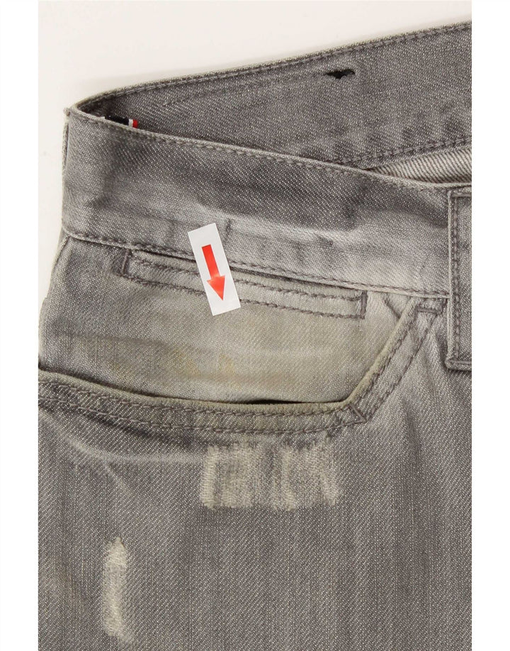 Blugi drepți învechiți pentru bărbați Armani W32 L29 bumbac gri