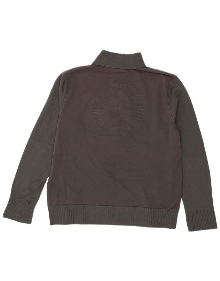 Pulover pentru bărbați Bikkembergs cu fermoar și gât, XL, gri