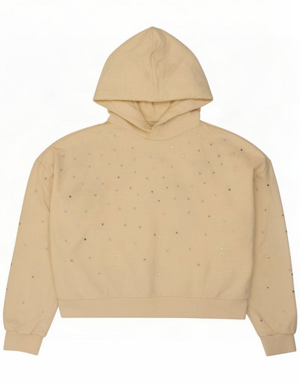 Zara Pulover supradimensionat pentru femei UK 14 Medium Off White Spotted Bumbac