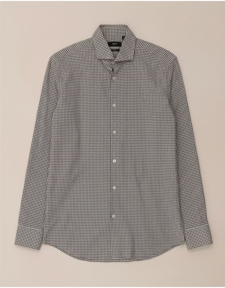Cămașă pentru bărbați Hugo Boss Slim Fit Mărimea 38 15 Medium White Check
