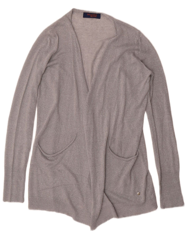 Pulover cardigan supradimensionat pentru femei Trussardi Jeans UK 6 XS Silver Flecked
