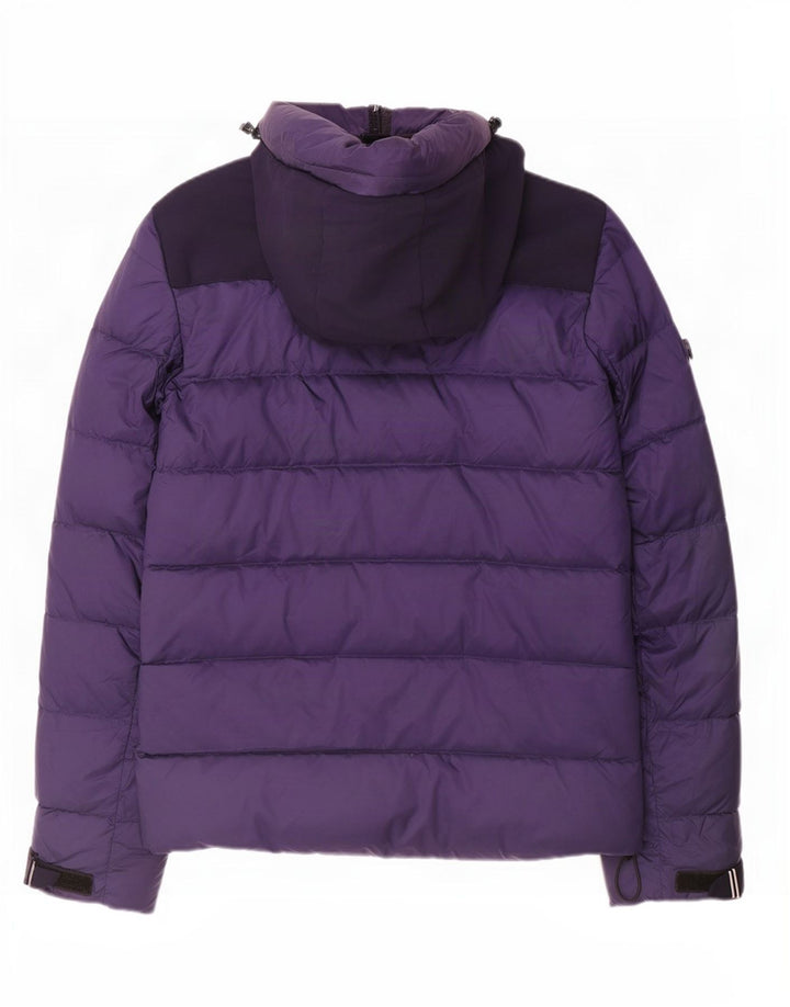 Jachetă căptușită cu glugă vintage pentru bărbați UK 38 Medium Bleumarin Colorblock