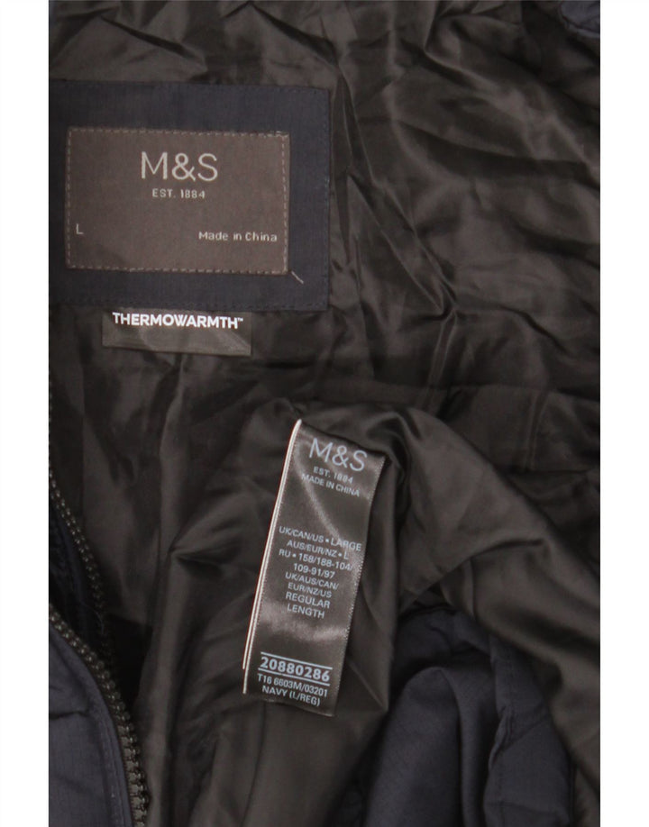 Jachetă căptușită pentru bărbați Marks & Spencer UK 40 mare, poliester bleumarin