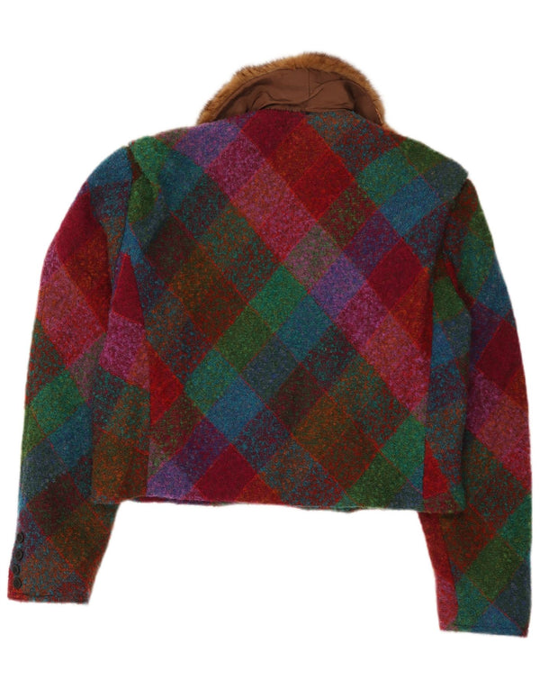 Jachetă pentru femei VINTAGE Crop Blazer UK 14, mare, multicoloră Argyle/Diamond