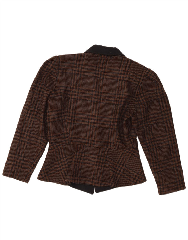 Blazer Vintage pentru femei cu 1 nasture IT 46 Maro Houndstooth