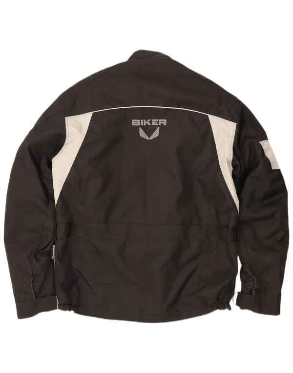 Jachetă pentru bărbați Biker Biker Racer Mărimea 50 Mediu Negru Poliester Colorblock