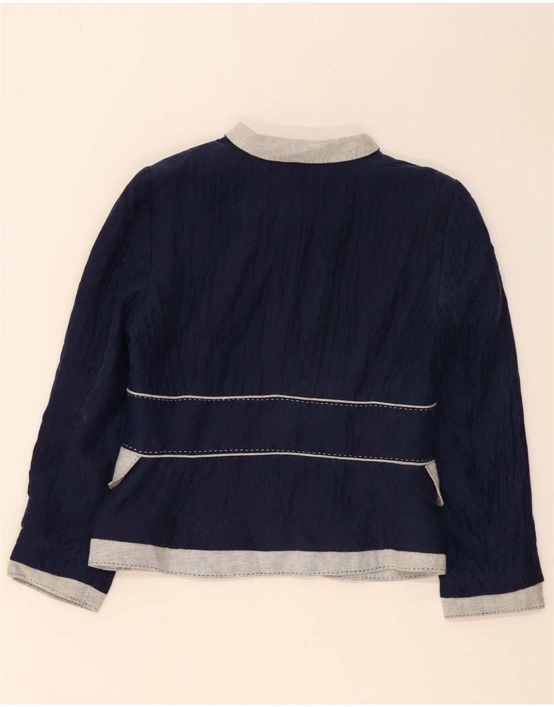 Sacou blazer pentru femei Zara cu 3 nasturi UK 14 Mediu Bleumarin Colorblock