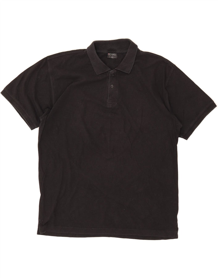 CHAMPION Mens Polo Shirt XL Black Cotton Vintage Champion and Second-Hand Champion from Messina Hembry 