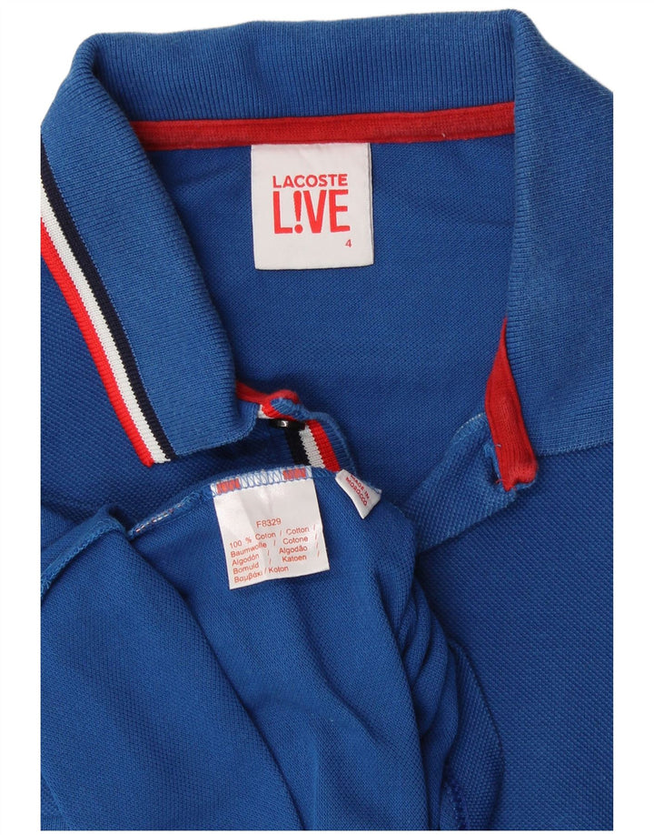 Tricou polo LACOSTE pentru bărbați, mărimea 4, bumbac albastru mediu