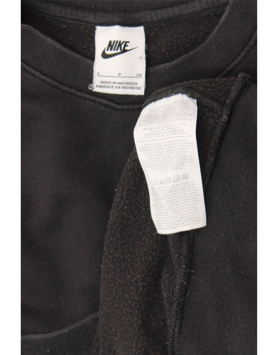 Pulover Nike pentru bărbați, bumbac mic, negru