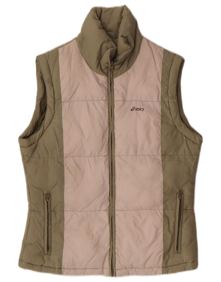 Gilet căptușit pentru femei ASICS UK 14 Medium Khaki Colorblock Poliester