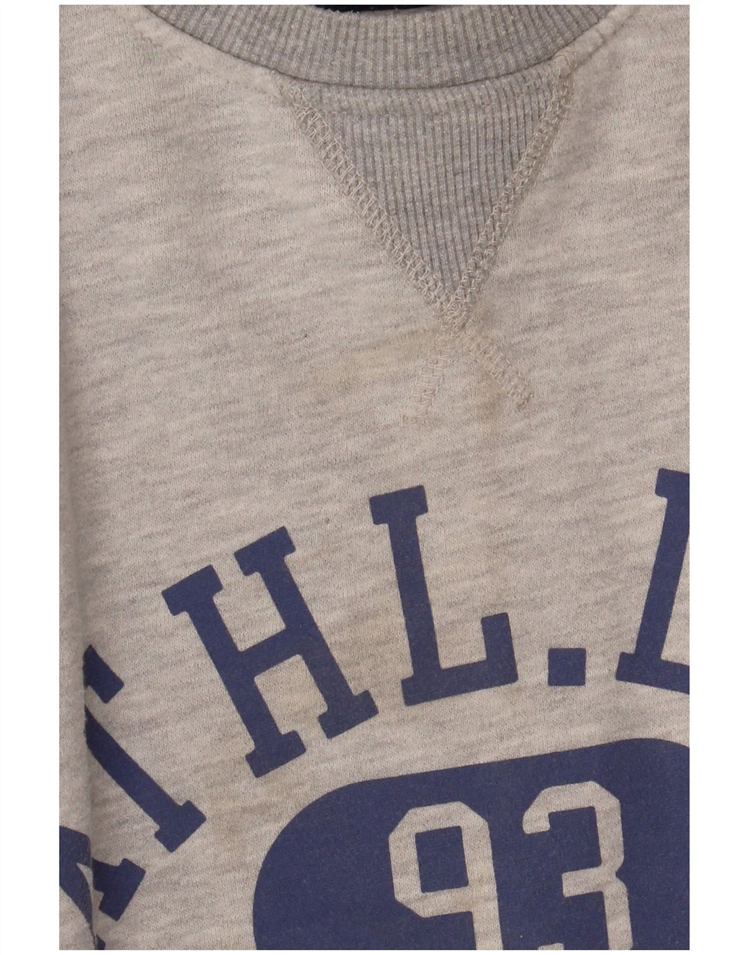 Crew Clothing Hanorac grafic pentru bărbați Pulover mare, gri, bumbac cu pete