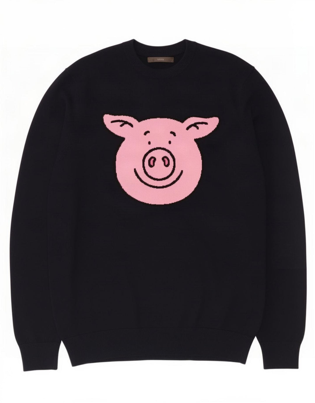 Pulover Marks & Spencer pentru bărbați, cu grafică, cu decolteu, bumbac mediu negru
