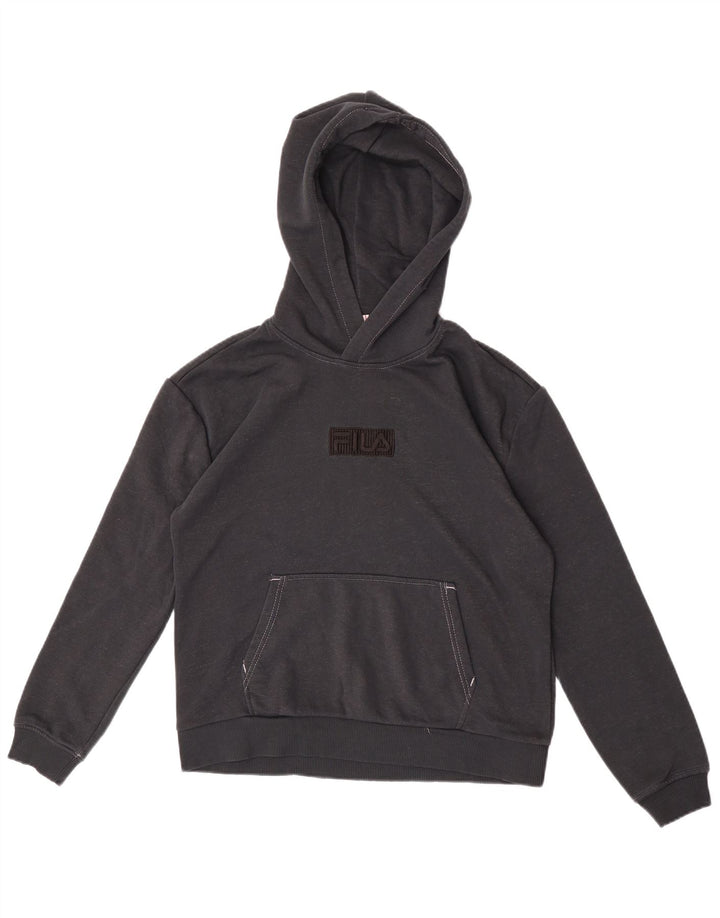 Pulover cu capota cu grafic Fila pentru femei UK 14 Medium Black
