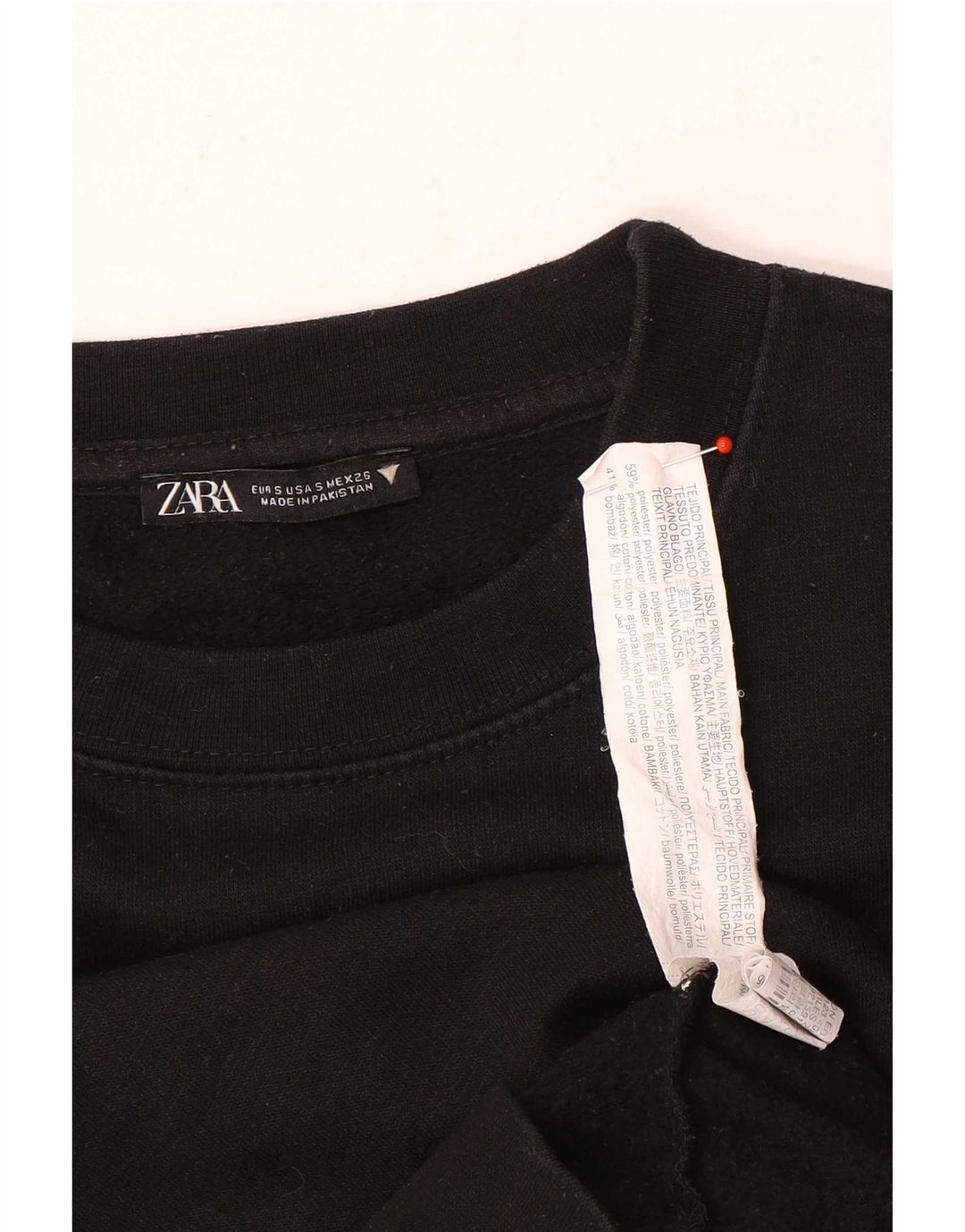 Pulover de hanorac oversized pentru femei Zara UK 10 Poliester negru mic
