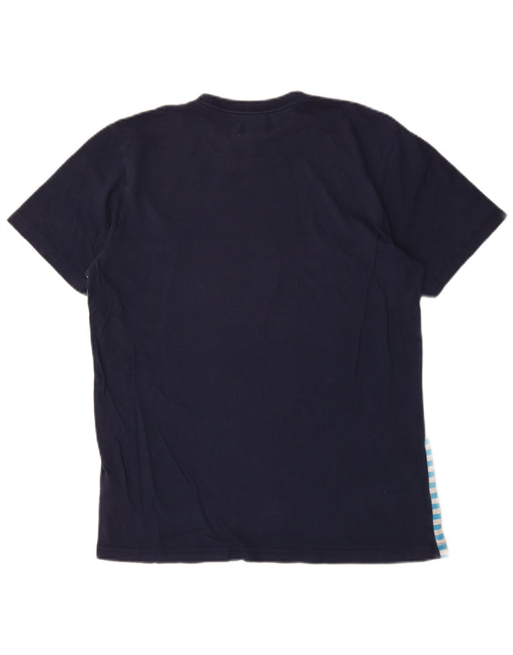 Tricou pentru bărbați Adidas Top Mediu Bleumarin, Bumbac cu dungi