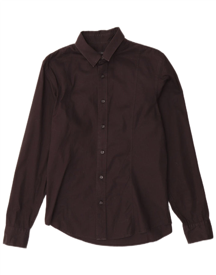 Cămașă pentru bărbați Calvin Klein Jeans, bumbac mediu negru