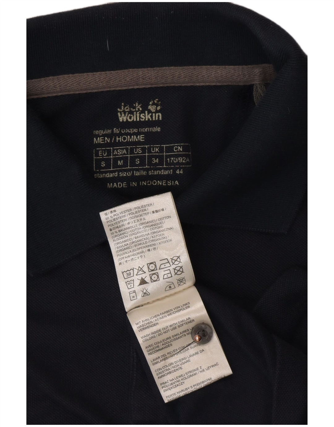 JACK WOLFSKIN Tricou polo pentru bărbați UK 34 Poliester bleumarin mic