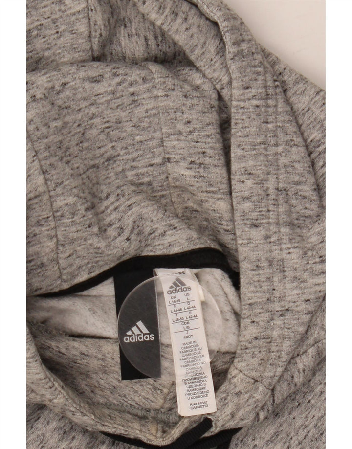Pulover ADIDAS pentru femei, Marea Britanie 16/18, mare, gri bumbac cu pete