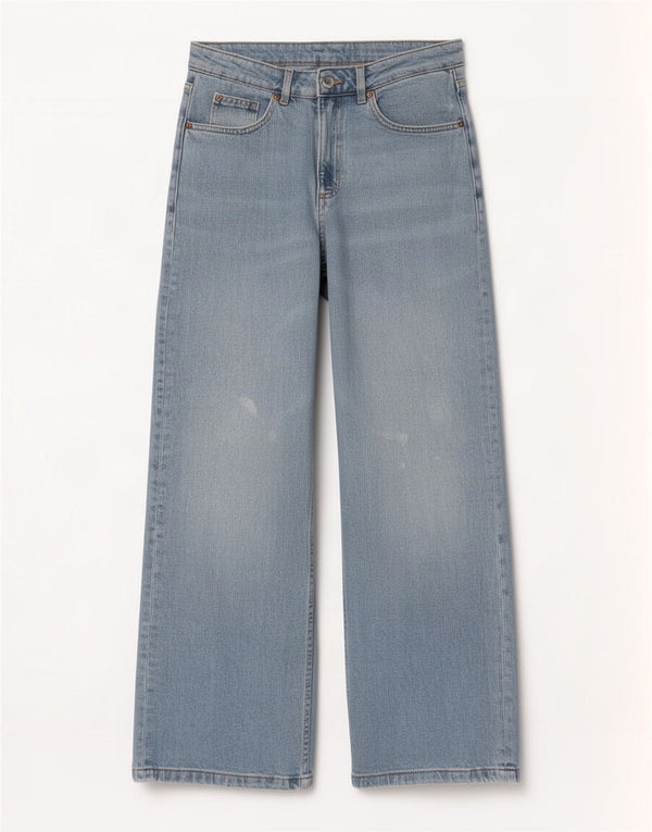 Blugi pentru femei Marks & Spencer cu picioare largi UK 12 Medium W30 L29 Blue Bumbac