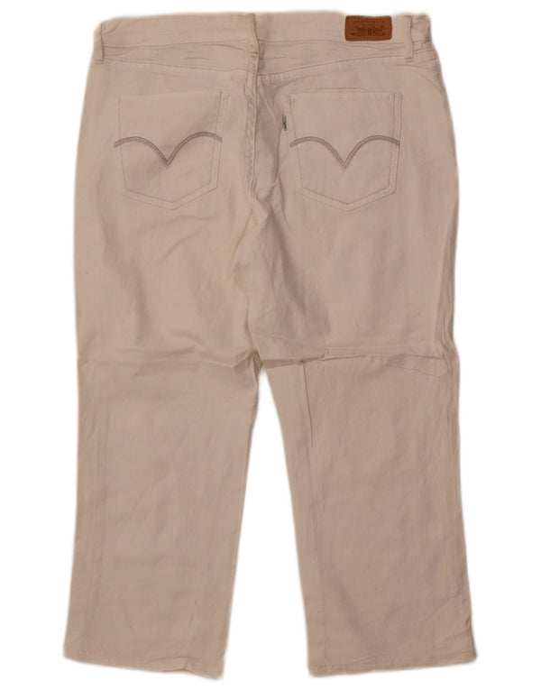 Blugi Capri pentru femei Levi's US 12 Large W32 L22 Bumbac alb