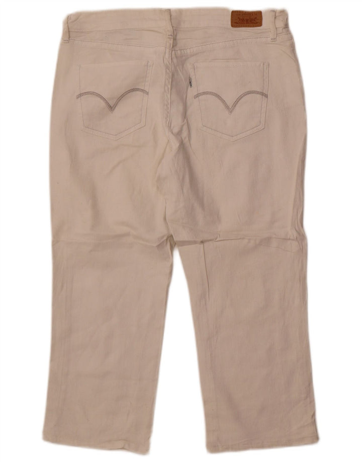 Blugi Capri pentru femei Levi's US 12 Large W32 L22 Bumbac alb