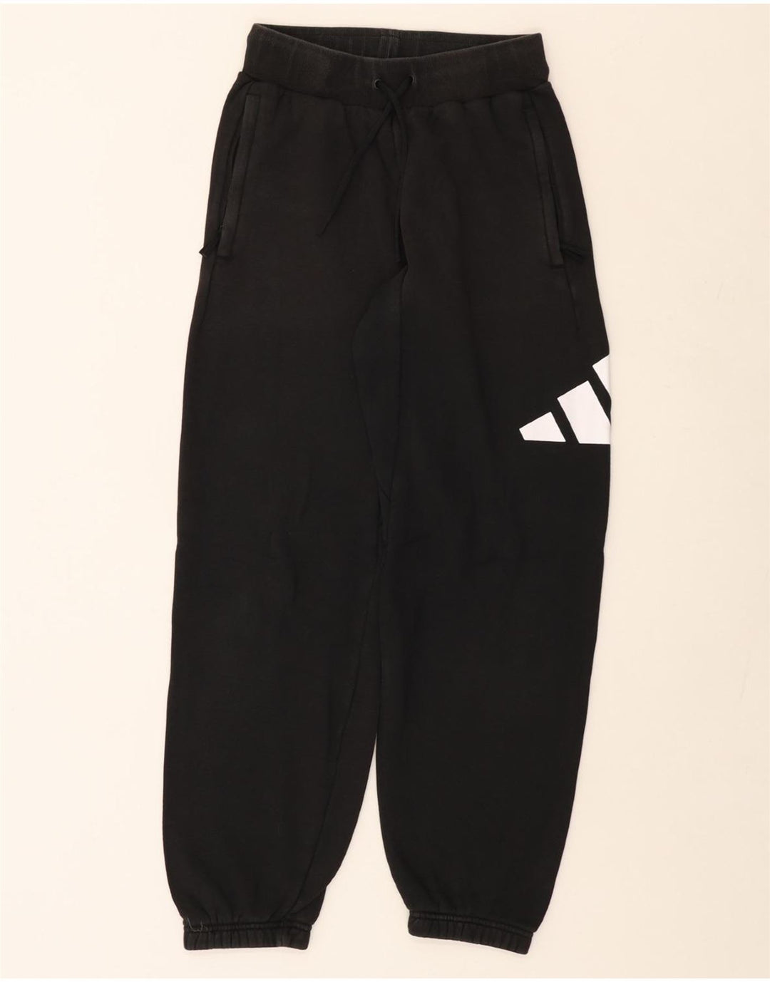 Pantaloni de trening grafic ADIDAS pentru femei Joggeri UK 10 Bumbac negru mic