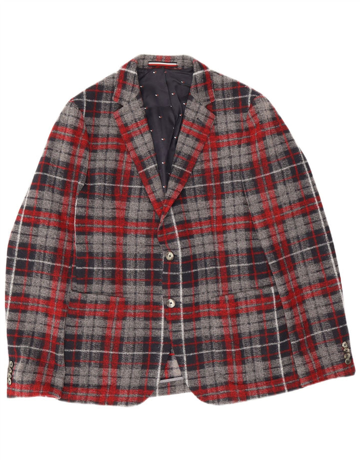 Jachetă pentru bărbați Tommy Hilfiger, cu 2 nasturi, în carouri mare, albastru bleumarin, EU 50