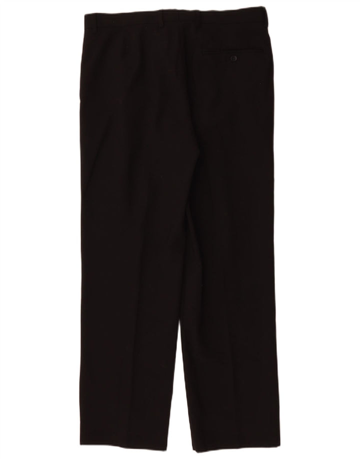 Marks & Spencer Pantaloni de costum croiți pentru bărbați L34 L29 Poliester negru