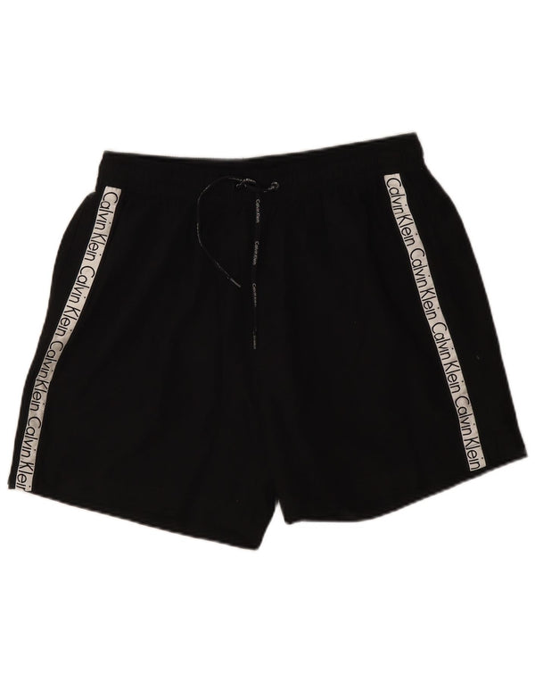 Pantaloni scurți de înot grafic Calvin Klein pentru bărbați, mari, negru, poliester color bloc