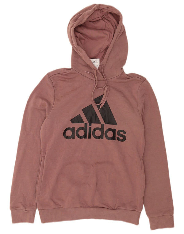 Pulover cu glugă cu grafic Adidas pentru femei UK 10 Bumbac violet mic