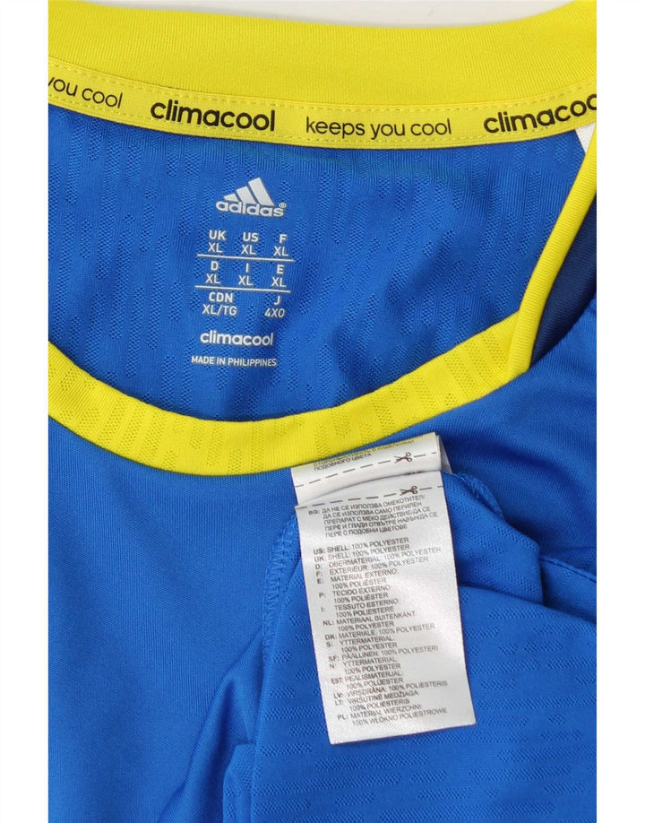 Tricou Adidas Climacool pentru bărbați Top XL, albastru, poliester color bloc