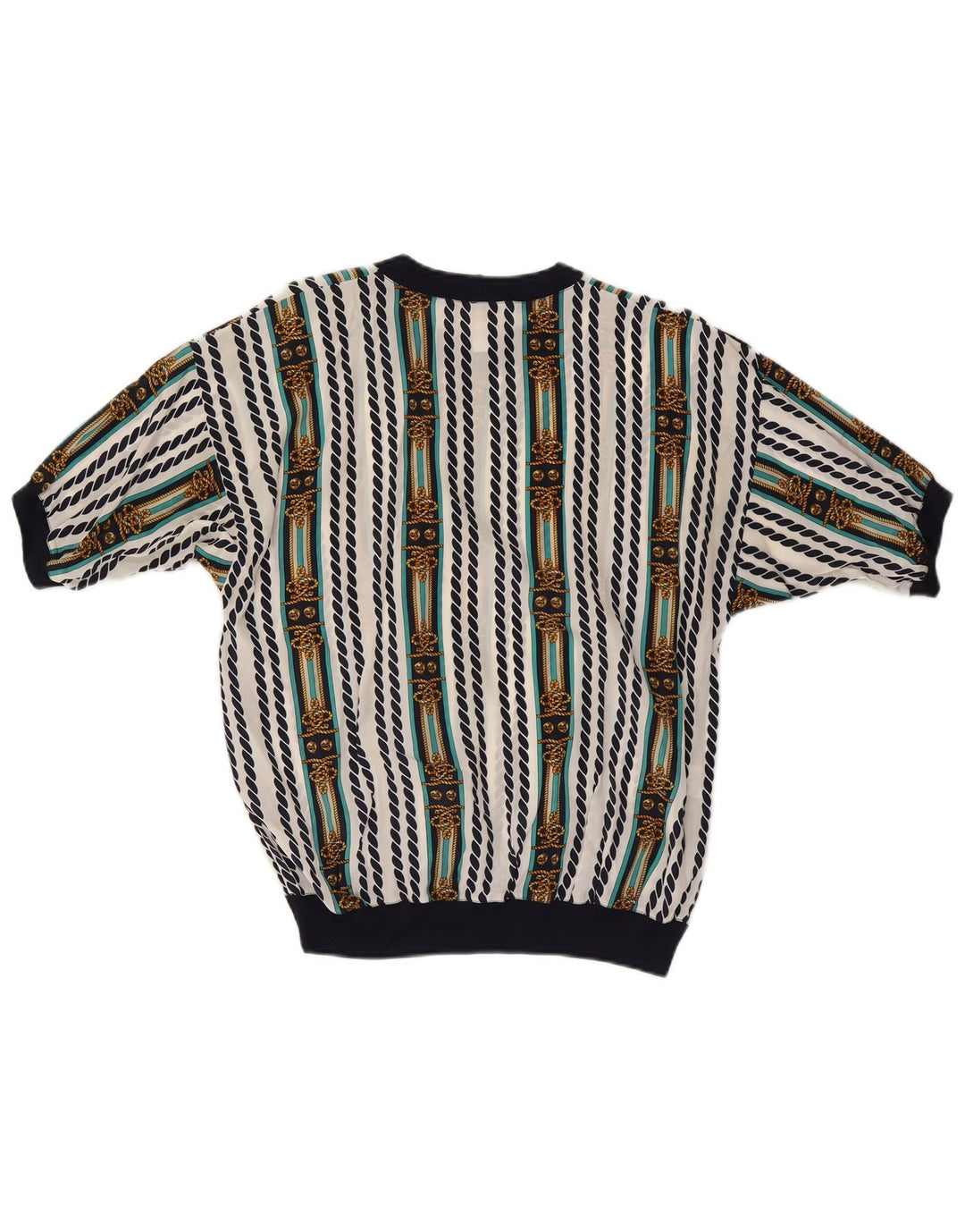 ENNEDI Bluză Femei Top UK 12 Medium White Striped Acetat