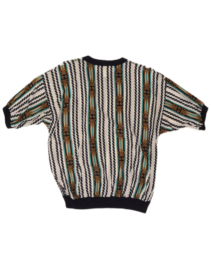 ENNEDI Bluză Femei Top UK 12 Medium White Striped Acetat