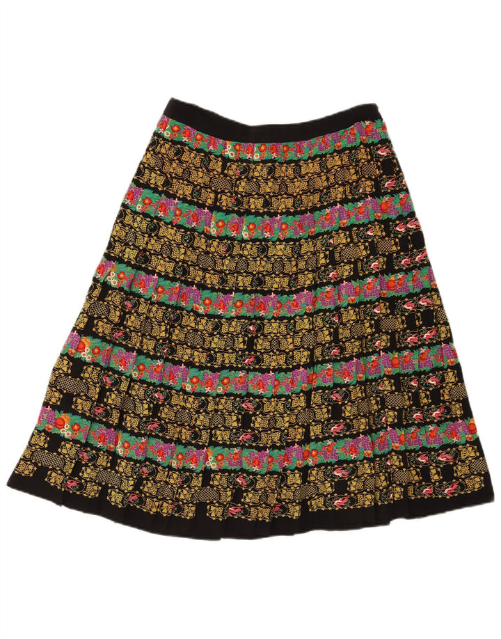 Fusta plisată Vintage pentru femei W28 Medium Black Floral