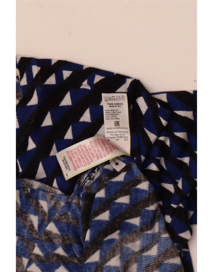 Pulover cardigan crop pentru femei Marks & Spencer UK 14 Medium Blue Geometric