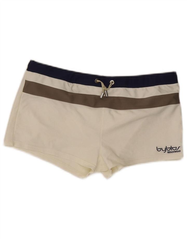 Byblos Pantaloni scurți de înot pentru femei UK 14 Medium White Striped