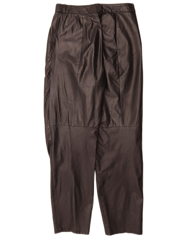 Pantaloni din piele vintage pentru femei EU 38 Medium W28 L30 Piele neagră