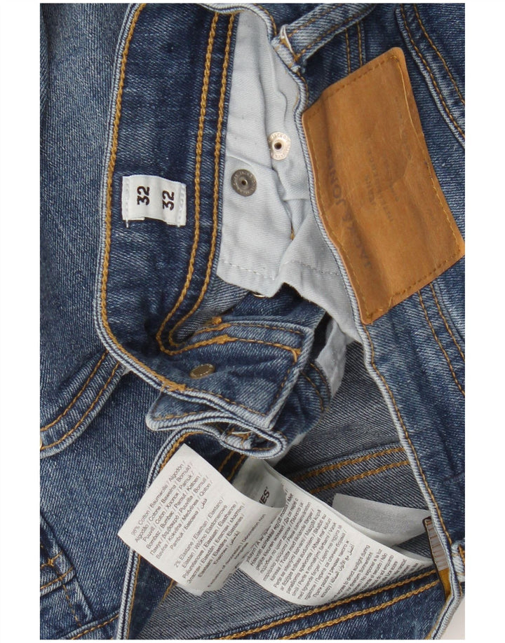 JACK & JONES Blugi skinny GLENN pentru bărbați W32 L32 Bumbac albastru