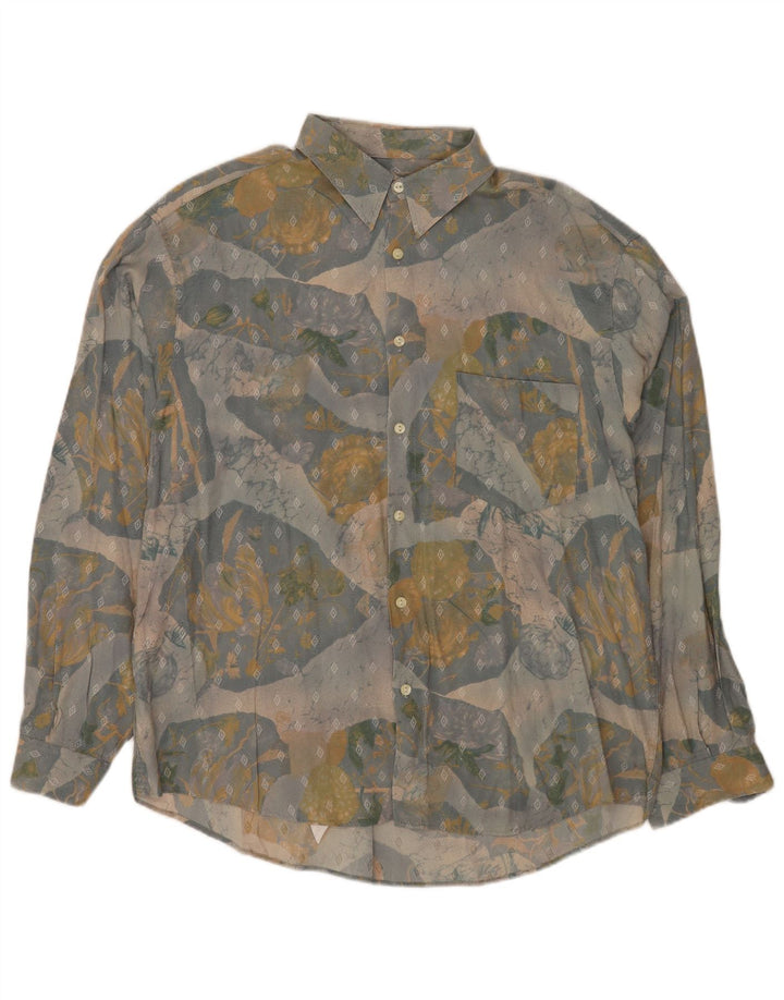 Cămașă Vintage pentru bărbați, cu formă regulată, XL, multicoloră, geometrică, viscoză