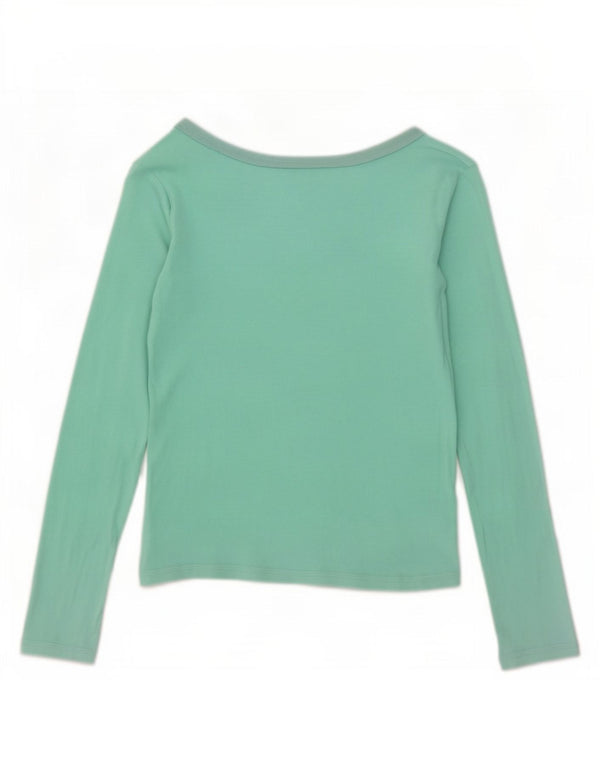 Top cu mânecă lungă pentru femei Marks & Spencer, cu umeri, UK 14, verde mediu