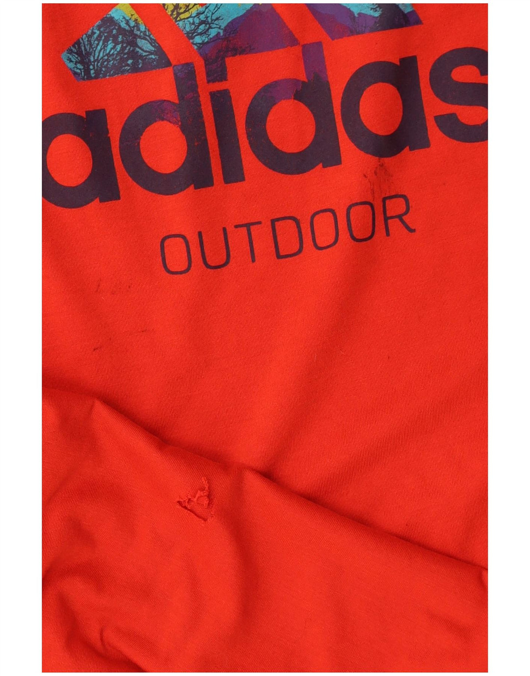 Tricou cu mânecă lungă pentru bărbați Adidas Graphic Top UK 40/42 Poliester roșu mediu