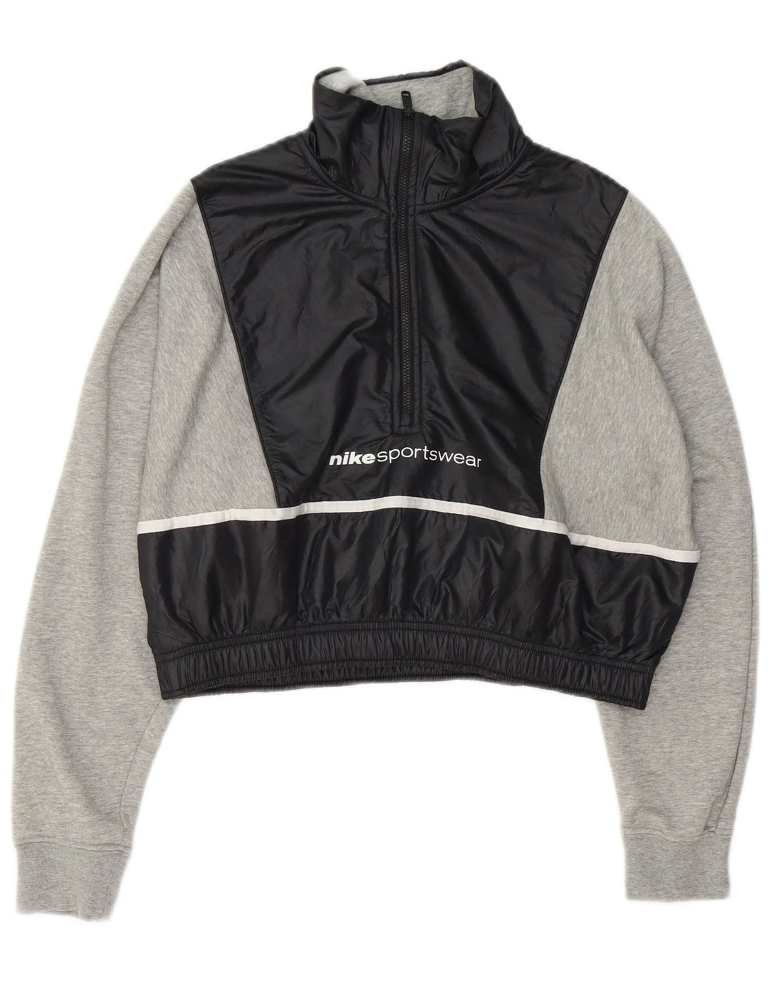 Pulover oversized crop Nike pentru femei UK 10, mic, gri, colorblock
