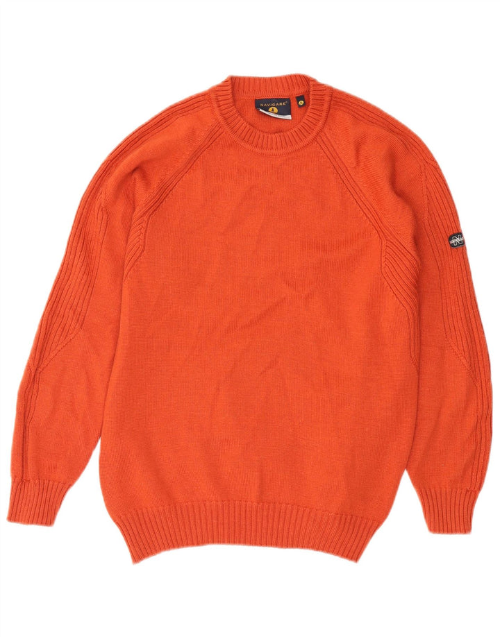 Pulover pentru bărbați cu gât roșu Navigare, lână roșie medie