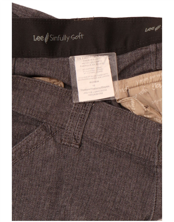 Pantaloni casual drepti LEE pentru femei US 12 Large W32 L31 Gri Herringbone