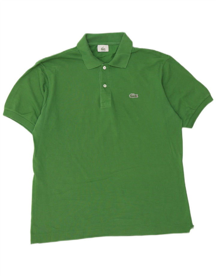 Tricou polo Lacoste pentru bărbați, mărimea 4, bumbac verde mediu