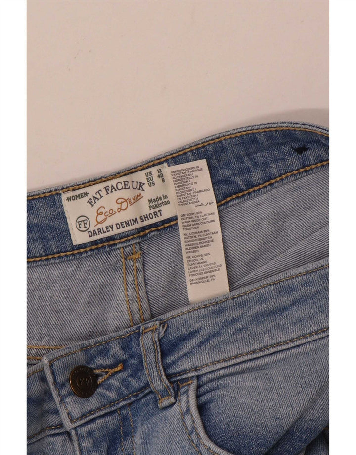 Pantaloni scurți din denim învechit pentru femei Fat Face UK 12 Medium W30 Bumbac albastru